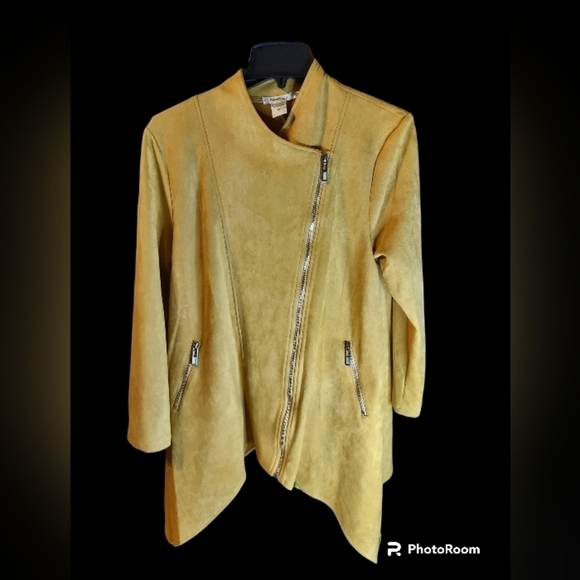 Chic Gold Asymmetrical Women's Jacket - Picture 15 of 16